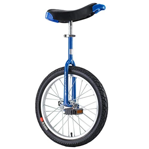 Unicycles : Blue 16" / 18" Unicycle for Kids Boys Girls, 20" / 24" Bicycle for Teenagers / Adults / Tall People, One Wheel Bike with Steel Frame & Alloy Rim (Color : BLUE, Size : 20")
