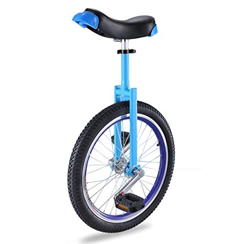 Unicycles : Blue Unicycles for Boy / Girl / Women / Beginners, Adults Outdoor Sports One Wheel Bike with Adjustable Saddle, Best (Size : 18INCH WHEEL)