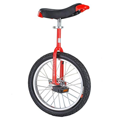 Unicycles : Unicycles for Adults Kids, 16" / 18" / 20" / 24" One Wheel Balance Bike for Teens Men Woman Boys Girls, Steel Frame & Alloy Rim, Mountain Outdoor (Color : RED, Size : 16")