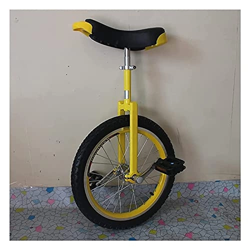 Unicycles : Unicycles for Adults Kids, 18 Inches With Height-adjustable Seat Wheel, Strong And Durable Adult's Trainer, Quick Release Exercise Bike Bicycle ( Size : 18 inch yellow )