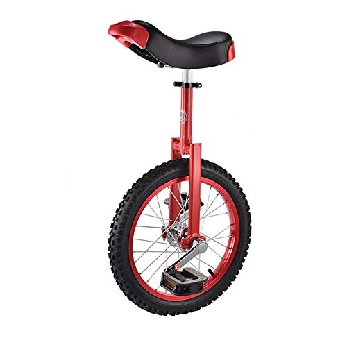 Unicycles : Wheelbarrow 16 inch balance single wheel color ring bicycle Adult child unicycle acrobatic car-red
