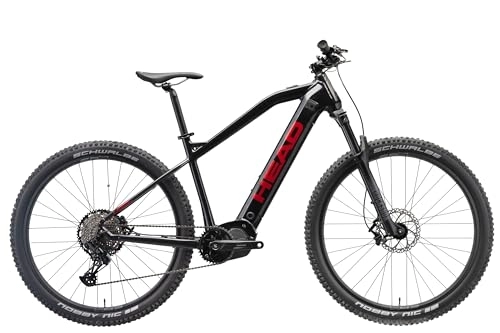 Mountainbike : HEAD Unisex – Erwachsene Lagos 2.0 E-Mountainbike, schwarz / rot, 42