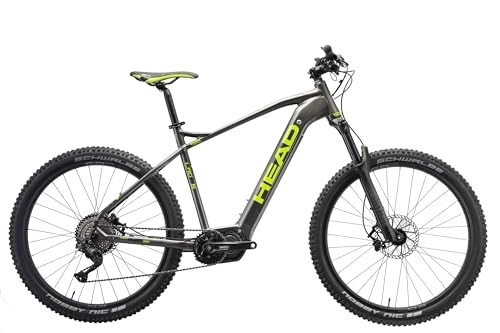 Mountainbike : HEAD Unisex – Erwachsene Lagos Ride E-Mountainbike, grau metallic / grün, 55