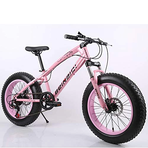 Mountainbike : Link Co 20-Zoll-Schaltung Scheibenbremsen Mountainbike Beach Fat Tire Snow Bike, Pink