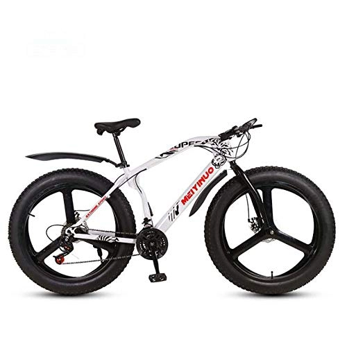 Mountainbike : LJLYL 26 Zoll Fahrrad Mountainbike für Erwachsene Männer Frauen, Fat Tire MTB Bike, Doppelscheibenbremse, Hardtail High Carbon Stahlrahmen, B, 24 Speed