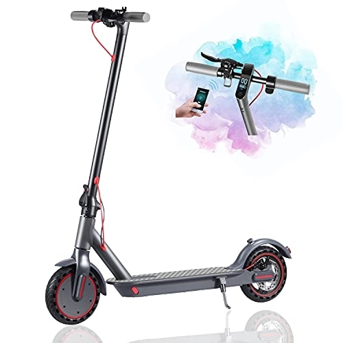 Electric Scooter : 350W Electric E-Scooter with Bluetooth & APP Contorl , Lightweight and Foldable Scooter for Adults & Teenagers, Color LCD Display - 10.4 Ah Li-ion Battery-Maximum 30km / 18.64mile range