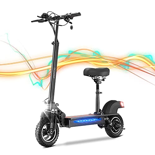 Electric Scooter : Electric Scooter with Seat, iScooter iX5 Adult E-Scooter Fast, 600W Motor, 13Ah Li-Ion Large Battery, 40km Long Range, 3 Modes Speed Up To 45km / h, 10" Tires Pro Commuter Electric Scooter for Adults