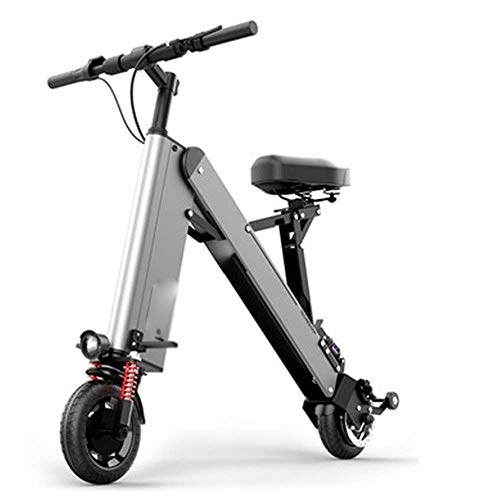 Electric Scooter : FUJGYLGL Mini Folding Electric Car, Folding Scooter with Long-Range Battery, Up to Solid Tires