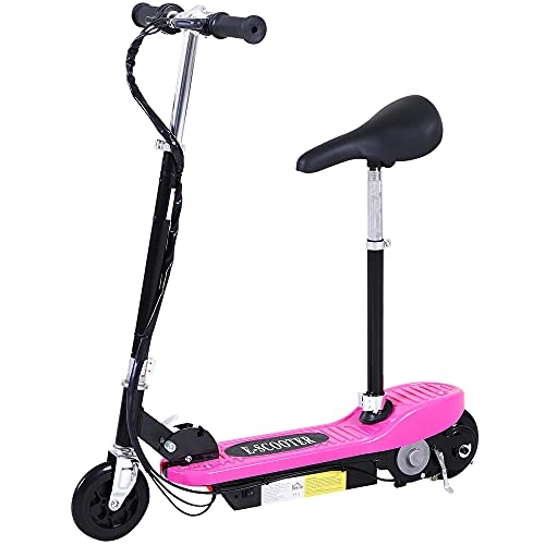 Electric Scooter : HOMCOM Outdoor Ride On Powered Scooter for kids Sporting Toy 120W Motor Bike 2 x 12V Battery - Pink