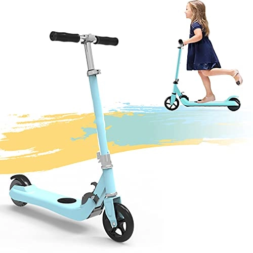 Electric Scooter : HST Q3 Electric Scooter Height Adjustable Smart E Scooter Kick Scooter Stunt Scooter 100 W | 25.2V 0.9A Battery | 6 km / h for Kids (Blue)