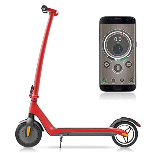 Electric Scooter : i11 Electric Scooter Adults MAX 35 km Range, 2022 NEW E Scooter with App, 350W Motor, Fast 30 km, 8.5-inch Pneumatic Tires Electric Scooters for Adults & Teens (RED)
