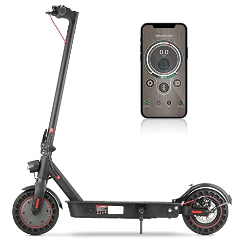 Electric Scooter : iScooter MAX Electric Scooter - 35KM Long Range, 10 Inch Puncture Resistant Folding Tires Electric Scooter Adults App Control E-Scooter Supports 120KG (MAX-Black)