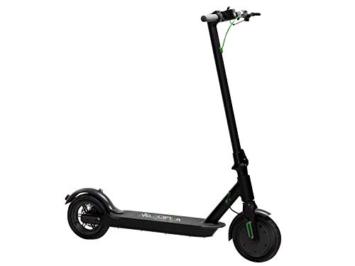 Electric Scooter : VELOCIPTOR ES 85W Electric Scooter - Folding Scooter with Powerful 350w Motor, Maximum Speed up to 25 km / h, Aluminium Frame, 8.5" Solid Wheels, Disc Brake