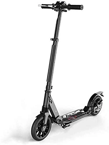 Electric Scooter : XBSLJ Electric Scooter, Two-wheeled Scooter 2 PU Wheels Safer Disc Handbrake Adjustable Height Foldable Teens Adults (non-electric)