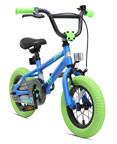 BMX : BIKESTAR Vélo Enfant pour Garcons et Filles de 3-4 Ans | Bicyclette Enfant 12 Pouces BMX avec Freins | Bleu & Vert