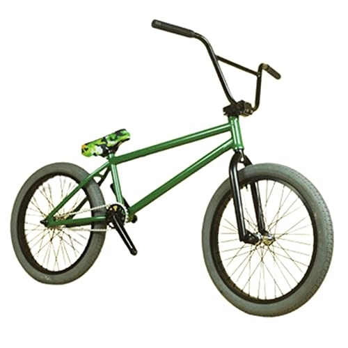BMX : Mens Bicycle Vehicle Extreme Action Bike 20-inch Performance Bike Novice Recommendation (Color : Black) (Green)