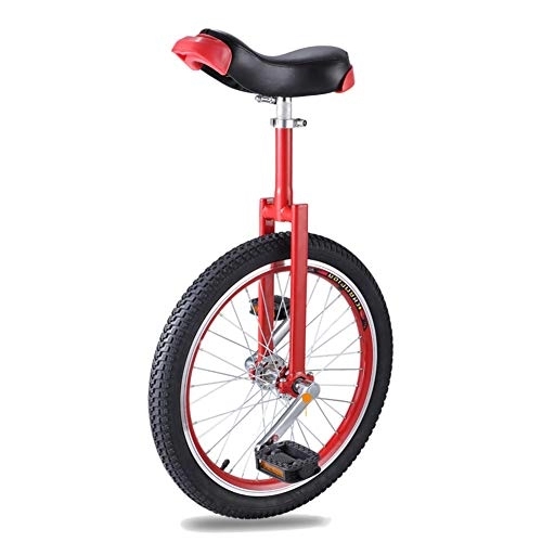 Monocycles : 16" 18" 20" Wheel Trainer Monocycle, Réglable Skidproof Tire Balance Cycling Use for Beginner Kids Adult Exercise Fun Bike Cycle Fitness (Color : Red, Size : 20 inch Wheel) Durable