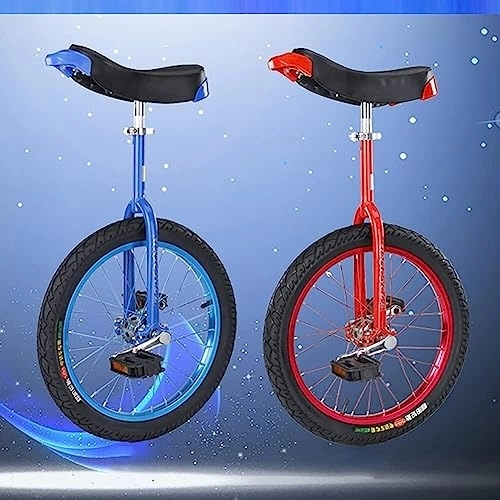 Monocycles : ErModa Roue de Verrouillage en Alliage d'aluminium de Bicyclette de monocycle avec la Forme Physique de Bicyclette d'équilibre de Tube de Selle moleté, sièges réglables (Size : 20 inch Red)