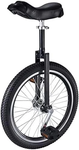 Monocycles : FOXZY Monocycle de vélo avec Roues de 16 / 18 / 20 Pouces, sièges de monocycle réglables, équilibre des pneus de Montagne, vélo (Color : Black, Size : 20 inch)