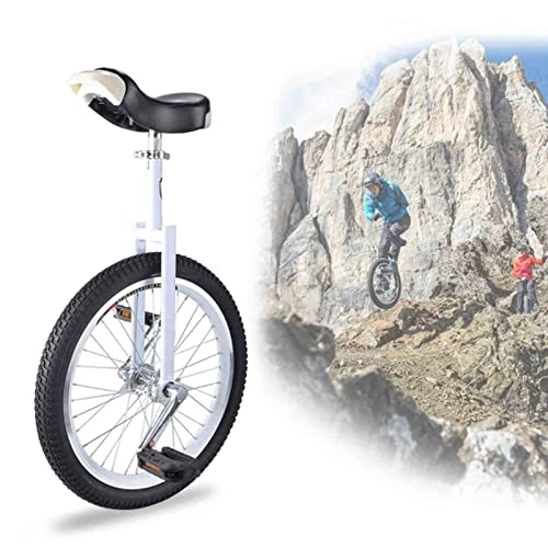 Monocycles : HH-CC Monocycle Blanc monocycle avec Cadre en Alliage d'aluminium, monocycles pour Enfants / garçons / Filles débutants, Exercice de Cyclisme antidérapant pour l'équilibre des pneus de Montagne, 18inch
