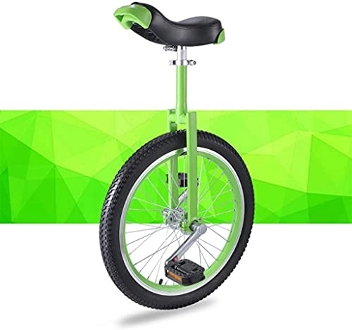 Monocycles : Monocycle vélo monocycle monocycle pour Enfants Adultes 16 / 18 / 20 Pouces Roue monocycles Fourche Support en Acier au manganèse (Vert 20 Pouces)