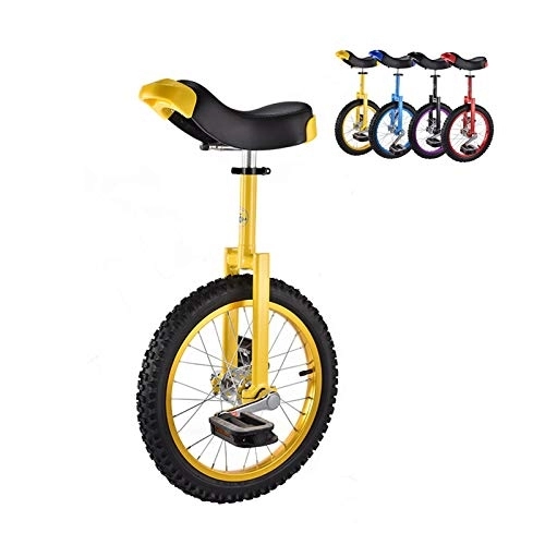 Monocycles : Monocycle à roues de 40, 5 cm, jante en alliage d'aluminium durable et draisienne en acier au manganèse, pour les débutants garçons et filles, sports de plein air, voyages (couleur : jaune)