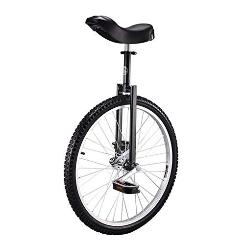 Monocycles : Monocycle à Roues Noir 24" / 20" / 18" / 16" pour Enfants / Adultes, vélo d'équilibre avec siège réglable et pédale antidérapante, à partir de 9 Ans