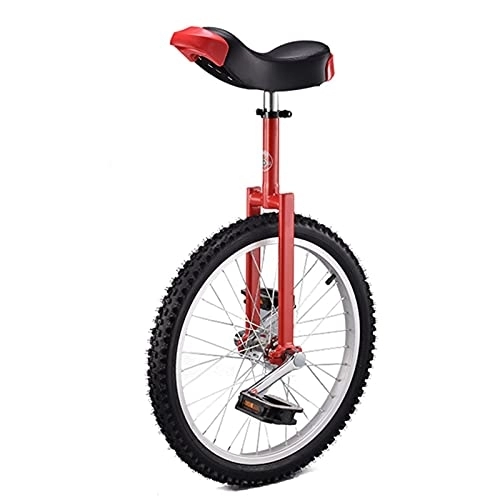 Monocycles : Monocycles 16 / 18 Pouces pour Grands Enfants, Monocycles 20 Pouces pour Adultes, Siège Réglable, Uni Cycle Balance Exercise Bike Fitness Scooter Circus, Charge 150 kg (Couleur : Rouge, Taill