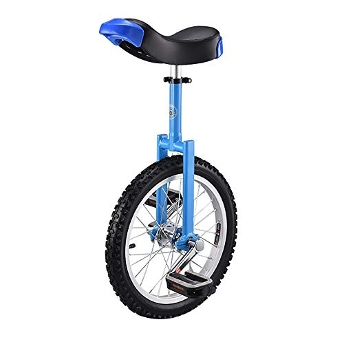 Monocycles : QWEASDF 16", 18", 20", 24" Monocycle vélo Hauteur réglable Monocycle Support de monocycle pour Ados / Kid's / Adulte Charge Montagne, Bleu, 16