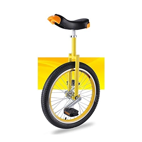 Monocycles : QWEASDF 16", 18", 20" Kid's / Adulte Formateur Monocycle Hauteur Réglable Anti-dérapant Butyl Montagne Pneu Équilibre Cyclisme Exercice Vélo Bike, Jaune, 20