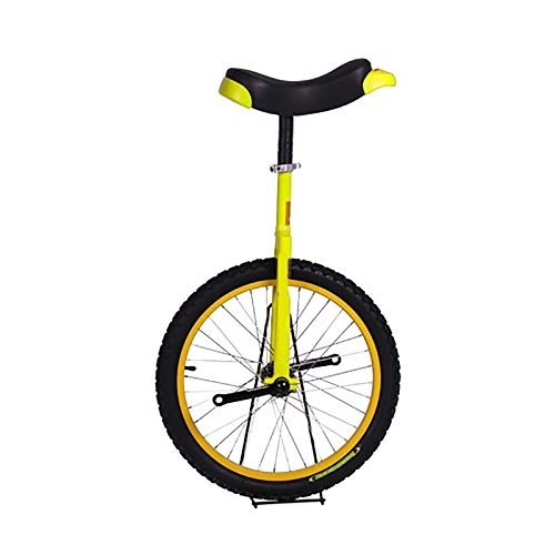 Monocycles : QWEASDF 16 Pouces 16" Monocycle vélo Hauteur réglable à Une Roue Monocycle Roue Cirque +Support de monocycle pour Ados / Kid's / Adulte Charge Montagne, Jaune