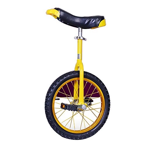 Monocycles : QWEASDF Monocycle, 16", 18", 20" vélo Hauteur réglable Monocycle Support de monocycle pour Ados / Kid's / Adulte Charge Montagne, Jaune, 16