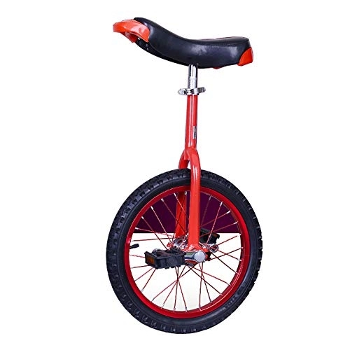 Monocycles : QWEASDF Monocycle, 16", 18", 20" vélo Hauteur réglable Monocycle Support de monocycle pour Ados / Kid's / Adulte Charge Montagne, Rouge, 18