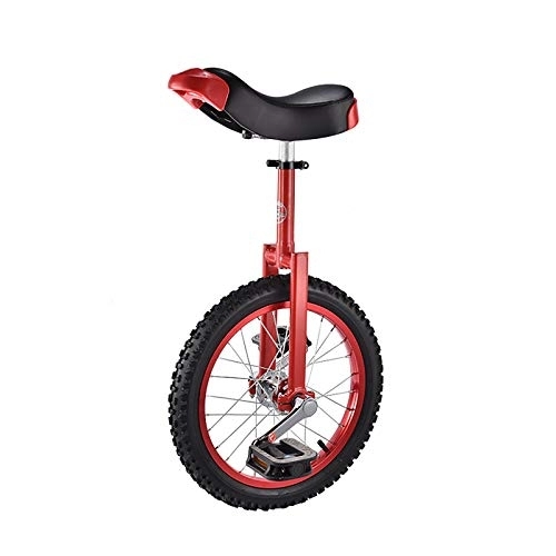 Monocycles : QWEASDF Monocycle, 16", 18" Kid's / Adulte Formateur Monocycle Hauteur Réglable Anti-dérapant Butyl Montagne Pneu Équilibre Cyclisme Exercice Vélo Bike, Rouge, 18