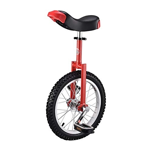 Monocycles : QWEASDF Monocycle, Ajustable 16″, 18″, 20″, 24″ pour Enfants Jeunes Monocycles Débutants Charge maximale 150Kg, Rouge, 16″