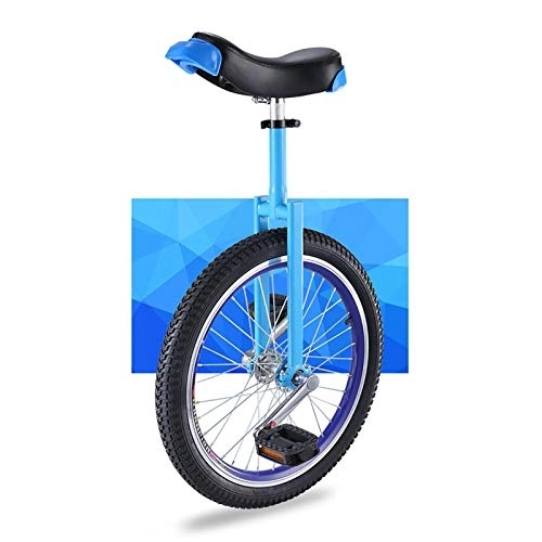 Monocycles : QWEASDF Monocycle Ajustable 16, 18, 20 Pouces pour Enfants Jeunes Monocycles Débutants Charge maximale 150 Kg, Bleu, 18″