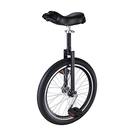 Monocycles : QWEASDF Monocycle, Ajustable 16", 18", 20" Pouces pour Enfants Jeunes Monocycles Débutants, Sports de Plein air Fitness Exercice Santé, Noir, 20″