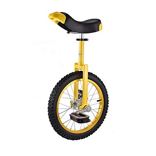 Monocycles : QWEASDF Monocycle Ajustable 16", 18" Pouces pour Enfants Jeunes Monocycles Débutants Sports de Plein air Fitness Exercice, Jaune, 18
