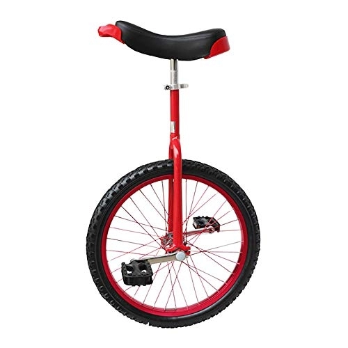 Monocycles : QWEASDF Monocycle, vélo à Une Roue Hauteur réglable Charge maximale 85 Kg, Cirque jonglage monocycle Artiste 16, 18, 20 Pouces Mono Roue, Rouge, 16″