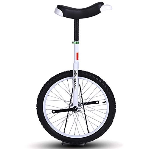 Monocycles : Vélo d'équilibre Blanc 20 Pouces pour Adultes Hommes / Professionnels, monocycles à Roues 16''18'' pour Grands Enfants / Petits Adultes (Roue 16 Pouces)