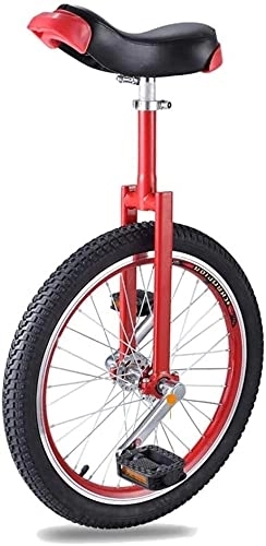 Monocycles : Vélo Monocycle 16" 18" 20" Wheel Trainer Monocycle, Réglable Skidproof Tire Balance Cycling Use for Beginner Kids Adult Exercise Fun Bike Cycle Fitness (Color : Red, Size : 16 inch Wheel)