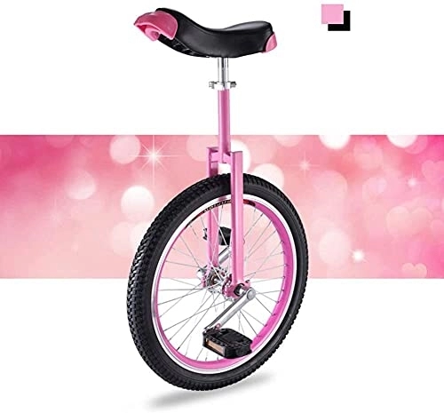 Monocycles : Vélo Monocycle pour Fille / Enfant / Adulte / Femme Formateur Monocycle, 16" 18" 20" Roue Monocycle Draisienne Vélo d'Entraînement pour 9 Ans et Plus (Couleur : Rose, Taille : Roue de 16 Pouces)