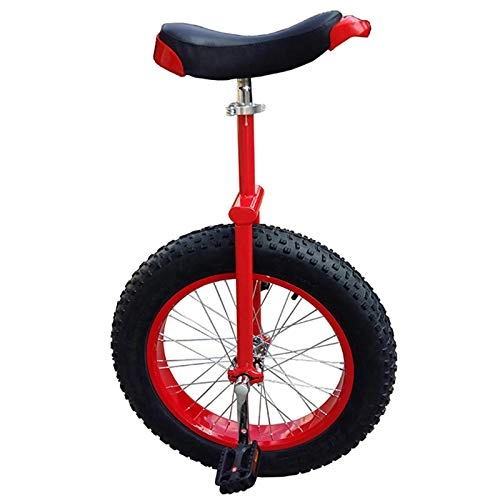 Monocycles : Vélos Monocycle Gros Pneu (Pneu 20"× 4" Largeur) Monocycles pour Grands Enfants Adultes Moyens, Châssis Robuste Monocycle D'équilibre, Charge 150kg / 330Lbs (Color : Red)