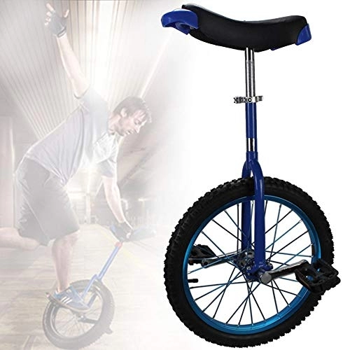 Monocycles : WHR-HARP 16" / 18" / 20" Kid's / Adulte Formateur Monocycle, avec Jante en Alliage Pneu Extra épais, Siège Réglable, pour Les Sports de Plein Air Fitness Exercice Santé, Blue-18inch