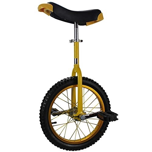 Monocycles : WHR-HARP 16" / 18" / 20" Kid's / Adulte Formateur Monocycle, Monocycle Vélos de Montagne Réglables en Hauteur pour Adultes Antidérapants Butyl Mountain Tire Balance Cyclisme Vélo d'exercice, Yellow-16inch