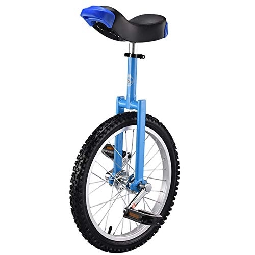 Monocycles : WHR-HARP 18" / 20" Kid's / Adulte Formateur Monocycle, avec Pneu Extra épais de Jante en Alliage, Siège Réglable, Boucle en Alliage D'aluminium, pour La Santé des Sports de Plein Air, Blue-18inches