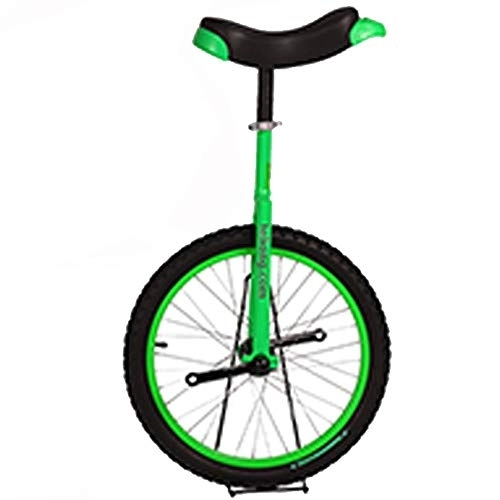 Monocycles : WHR-HARP 20" Monocycle Vélo Hauteur Réglable, avec Jante en Alliage Pneu Extra épais et Support de Rangement Robuste Balance Cyclisme Exercice Fitness pour Adulte, Débutant, Entraîneur, Green