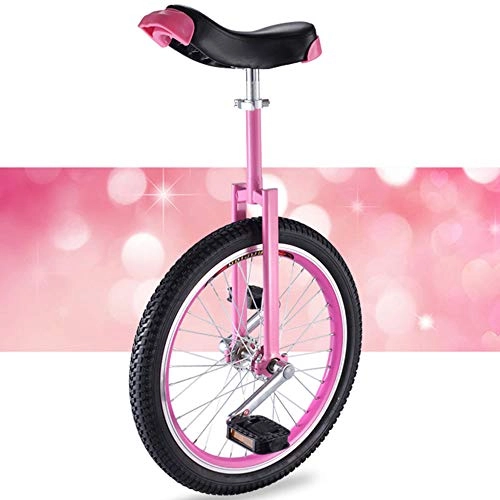 Monocycles : WHR-HARP Monocycle Adulte, Monocycle de Vélo D'équilibre, Antidérapant, avec Support de Rangement Robuste Balance Cyclisme Exercice Fitness pour Adulte, Débutant, Entraîneur, Pink-18inch