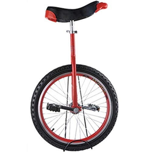Monocycles : WHR-HARP Monocycle Adulte, Monocycle de Vélo D'équilibre, avec Pneu Extra épais de Jante en Alliage, Hauteur Réglable, pour Les Sports de Plein Air, Red-18inches