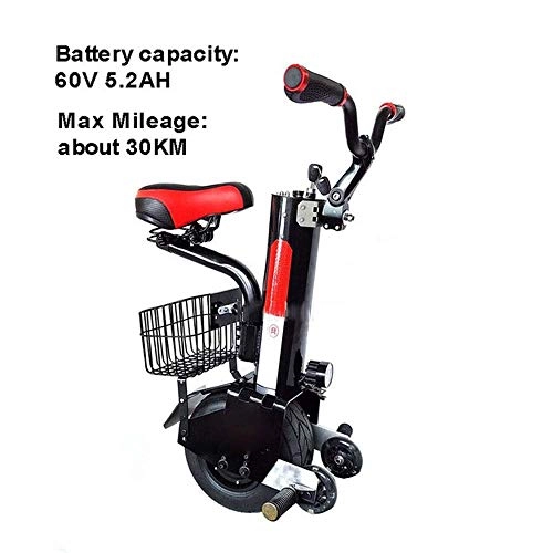 Monocycles : YUHT 11 Pouces Grand Scooter à Roue Unique Auto-équilibrant Une Roue Scooter électrique Adulte avec poignée 500W Puissant monocycle de Batterie au Lithium 60V